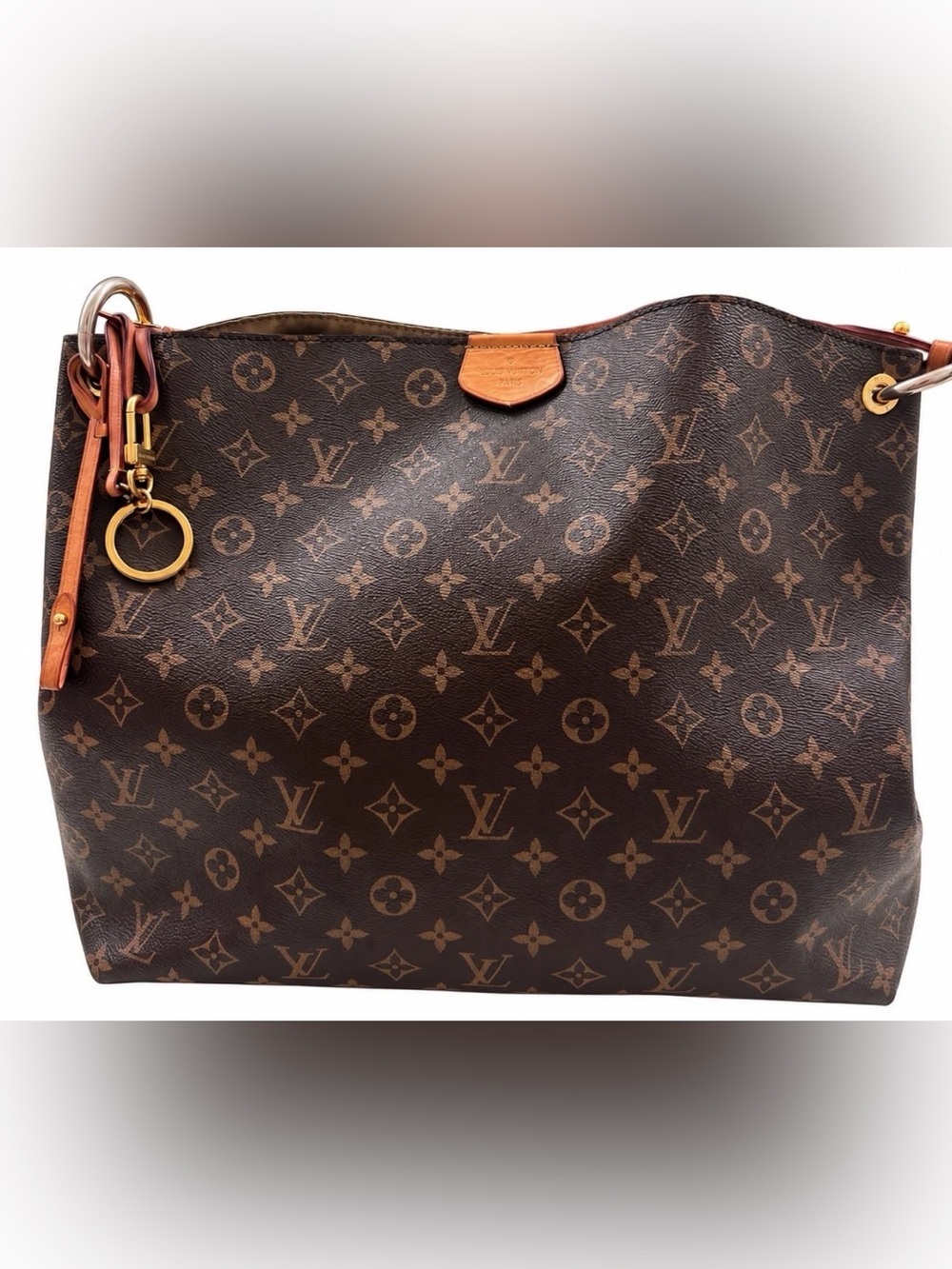 Louis Vuitton Monogram Canvas Hobo with Tan Leather Trim